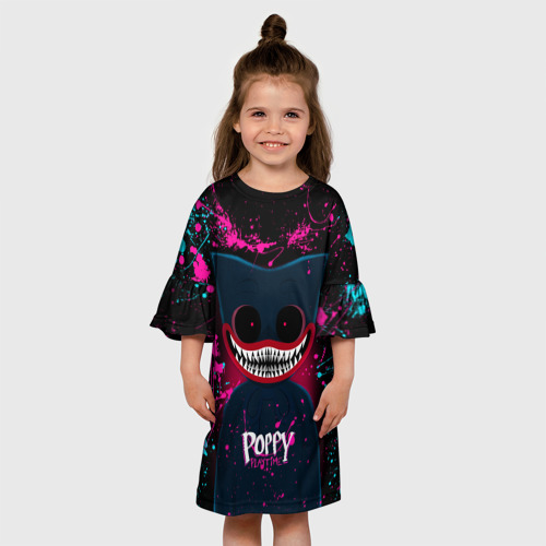 Детское платье 3D с принтом Забытая игрушка | POPPY PLAYTIME, вид сбоку #3