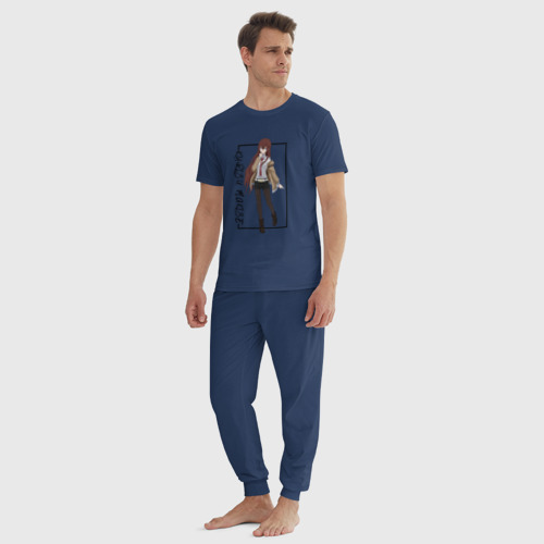 Мужская пижама хлопок Курису Макисэ Врата Штейна, цвет темно-синий - фото 5