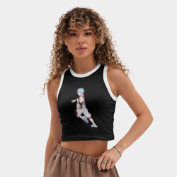 Женская укороченная майка-топ хлопок Бакскетбол Куроко| Тэцуя Куроко - фото 2