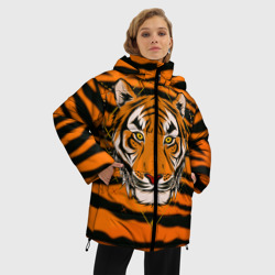 Женская зимняя куртка Oversize Тигр настоящий хищник - фото 2