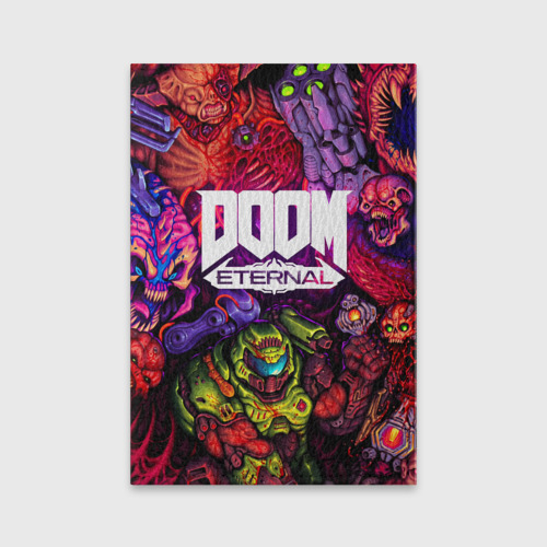 Обложка для паспорта матовая кожа Doom eternal палач рока Slayer, цвет голубой