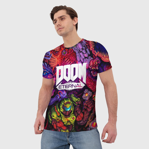Мужская футболка 3D Doom eternal палач рока Slayer, цвет 3D печать - фото 3