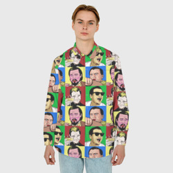 Мужская рубашка oversize 3D Легенда Ди Каприо разные образы - фото 2