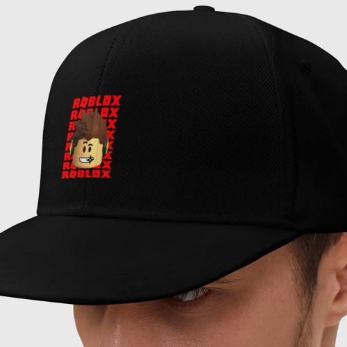Кепка снепбек с прямым козырьком Roblox red logo Lego face