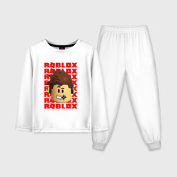 Детская пижама с лонгсливом хлопок Roblox red logo Lego face