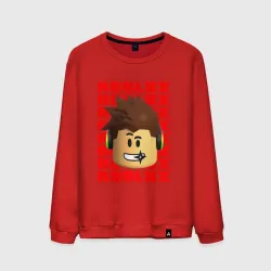 Мужской свитшот хлопок Roblox red logo Lego face