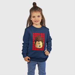 Детский свитшот хлопок Roblox red logo Lego face - фото 2