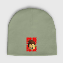 Женская шапка демисезонная Roblox red logo Lego face