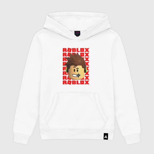 Мужская толстовка хлопок Roblox red logo Lego face