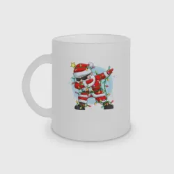 Кружка матовая стеклянная Dab Santa Claus в герлянде