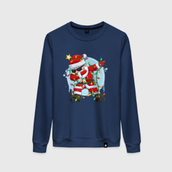 Женский свитшот хлопок Dab Santa Claus в герлянде