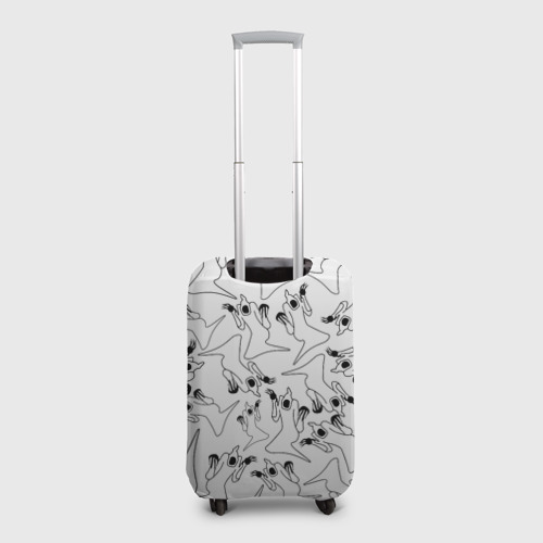 Чехол для чемодана 3D Kizaru haunted ghost паттерн чёрно белый, цвет 3D печать - фото 2
