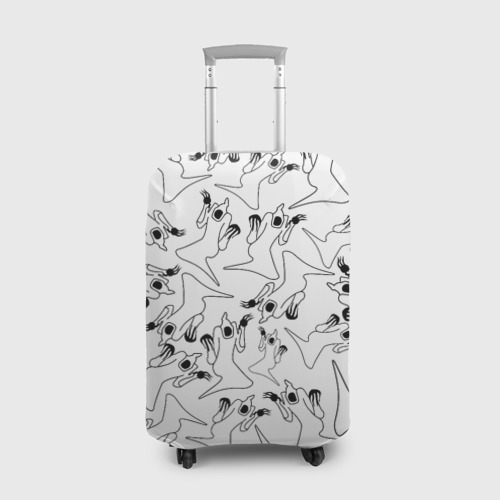 Чехол для чемодана 3D Kizaru haunted ghost паттерн чёрно белый, цвет 3D печать