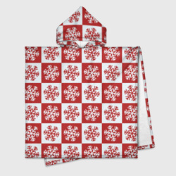 Шахматные Снежинки – Детское полотенце-пончо с капюшоном 3D с принтом купить со скидкой в -16%