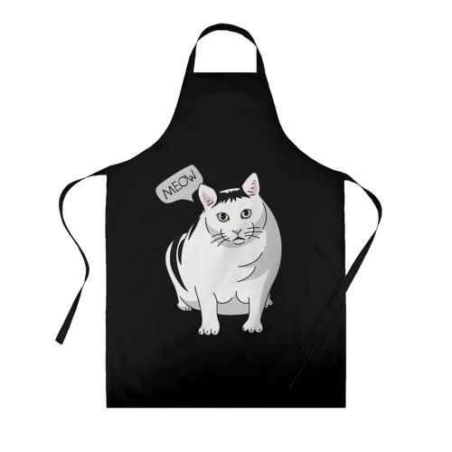 Кот с фартуком мем
