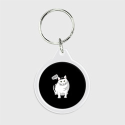 Брелок круглый Кот Бендер мем