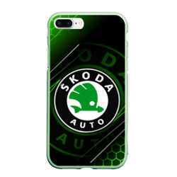 Чехол для iPhone 7Plus/8 Plus матовый Skoda sport Шкода спорт линии lines