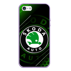 Чехол для iPhone 5/5S матовый Skoda sport Шкода спорт линии lines