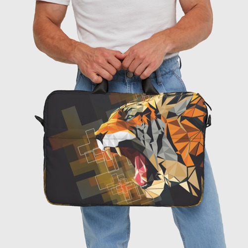 Сумка для ноутбука 3D Тигр в гневе, цвет 3D печать - фото 5