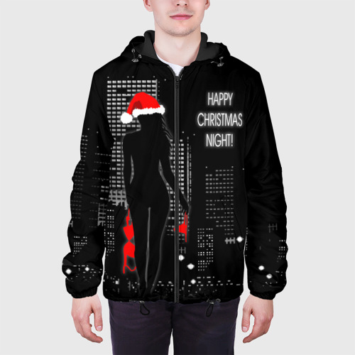 Мужская куртка 3D Happy Christmas night girl, цвет 3D печать - фото 4