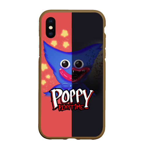 Чехол для iPhone XS Max матовый Poppy Playtime game две стороны Хагги Вагги, цвет коричневый