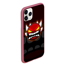 Чехол для iPhone 11 Pro Max матовый Geometry Dash purple demon face - фото 2