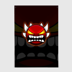 Постер Geometry Dash purple demon face