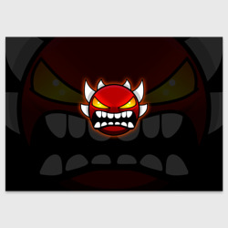 Поздравительная открытка Geometry Dash purple demon face