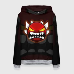 Женская толстовка 3D Geometry Dash purple demon face