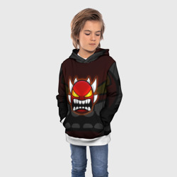 Детская толстовка 3D Geometry Dash purple demon face - фото 2