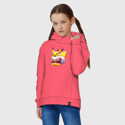 Детское худи Oversize хлопок Новогодний Пикачу Санта Клаус - фото 2