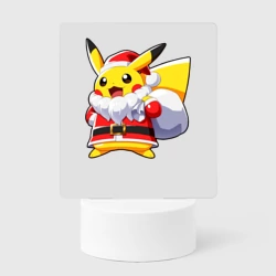 Светильник-ночник Новогодний Пикачу Санта Клаус