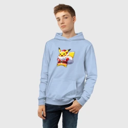 Детская толстовка хлопок Новогодний Пикачу Санта Клаус - фото 2