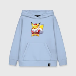 Детская толстовка хлопок Новогодний Пикачу Санта Клаус