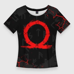 Женская футболка 3D Slim God of war Cratos logo