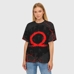 Женская футболка oversize 3D God of war Cratos logo - фото 2