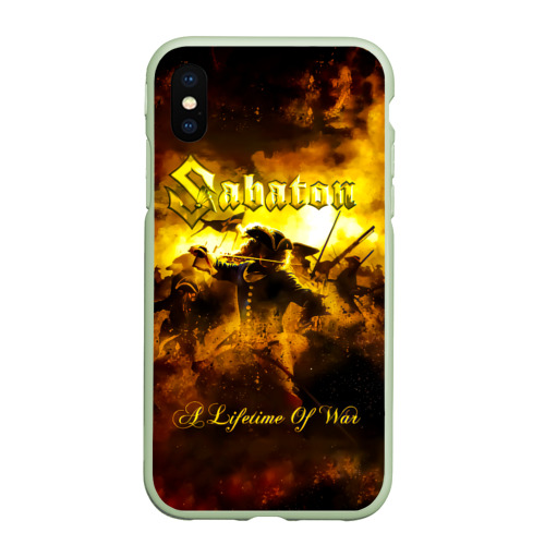 Чехол для iPhone XS Max матовый A Lifetime of War - Sabaton, цвет салатовый