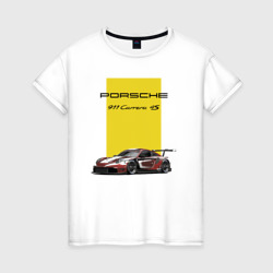 Женская футболка хлопок Porsche Carrera 4S motorsport