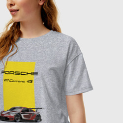 Женская футболка хлопок Oversize Porsche Carrera 4S motorsport - фото 2