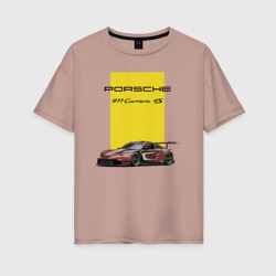 Женская футболка хлопок Oversize Porsche Carrera 4S motorsport