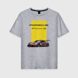 Женская футболка хлопок Oversize Porsche Carrera 4S motorsport