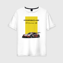 Женская футболка хлопок Oversize Porsche Carrera 4S motorsport