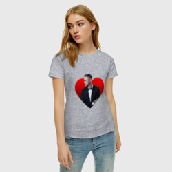 Женская футболка хлопок Егор Крид и сердце - фото 2