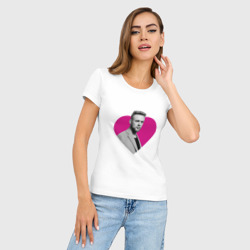 Женская футболка хлопок Slim Егор Крид в сердце - фото 2