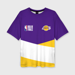 Женская футболка oversize 3D Los Angeles Lakers, Лос-Анджелес Лейкерс