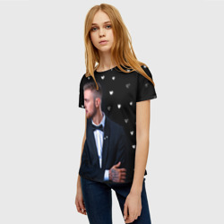 Женская футболка 3D Егор Крид и сердца - фото 2