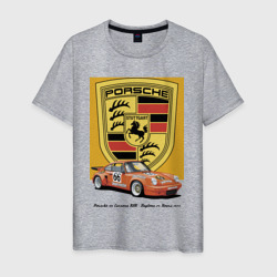 Мужская футболка хлопок Porsche 911 Carrera RSR - Daytona 24 Hours 1973