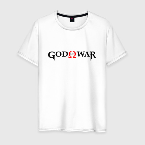 Мужская футболка хлопок GOD OF WAR LOGO BLACK RED