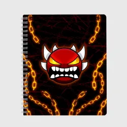 Тетрадь Geometry Dash демон в цепях огонь