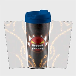 Термокружка-непроливайка Geometry Dash демон в цепях огонь - фото 2